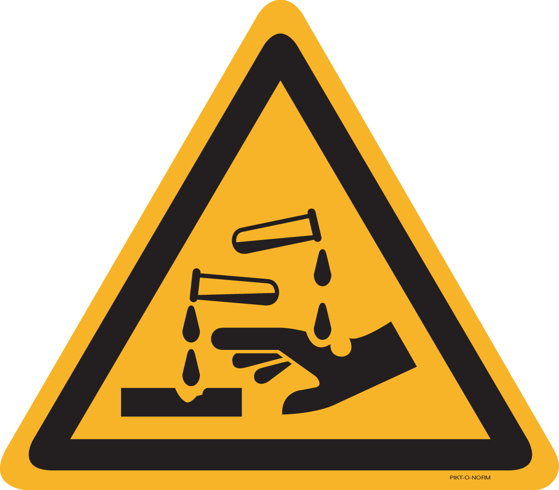 AVERTISSEMENT SUBSTANCES CORROSIVES