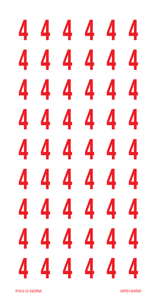 CIJFER 4 OP VEL