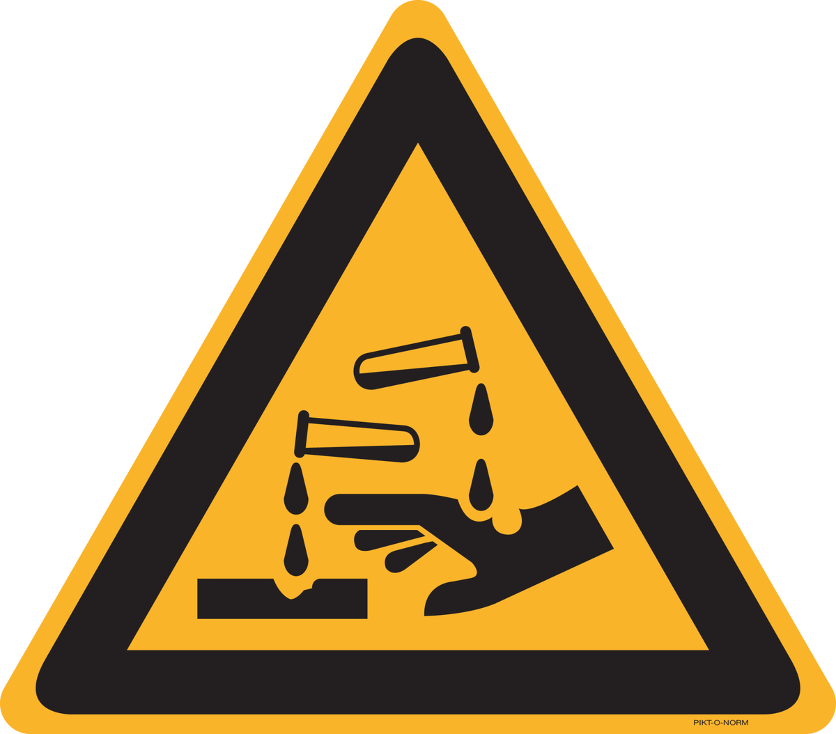 AVERTISSEMENT SUBSTANCES CORROSIVES