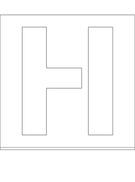 POCHOIR DIBOND 2MM , HAUTEUR 200MM
