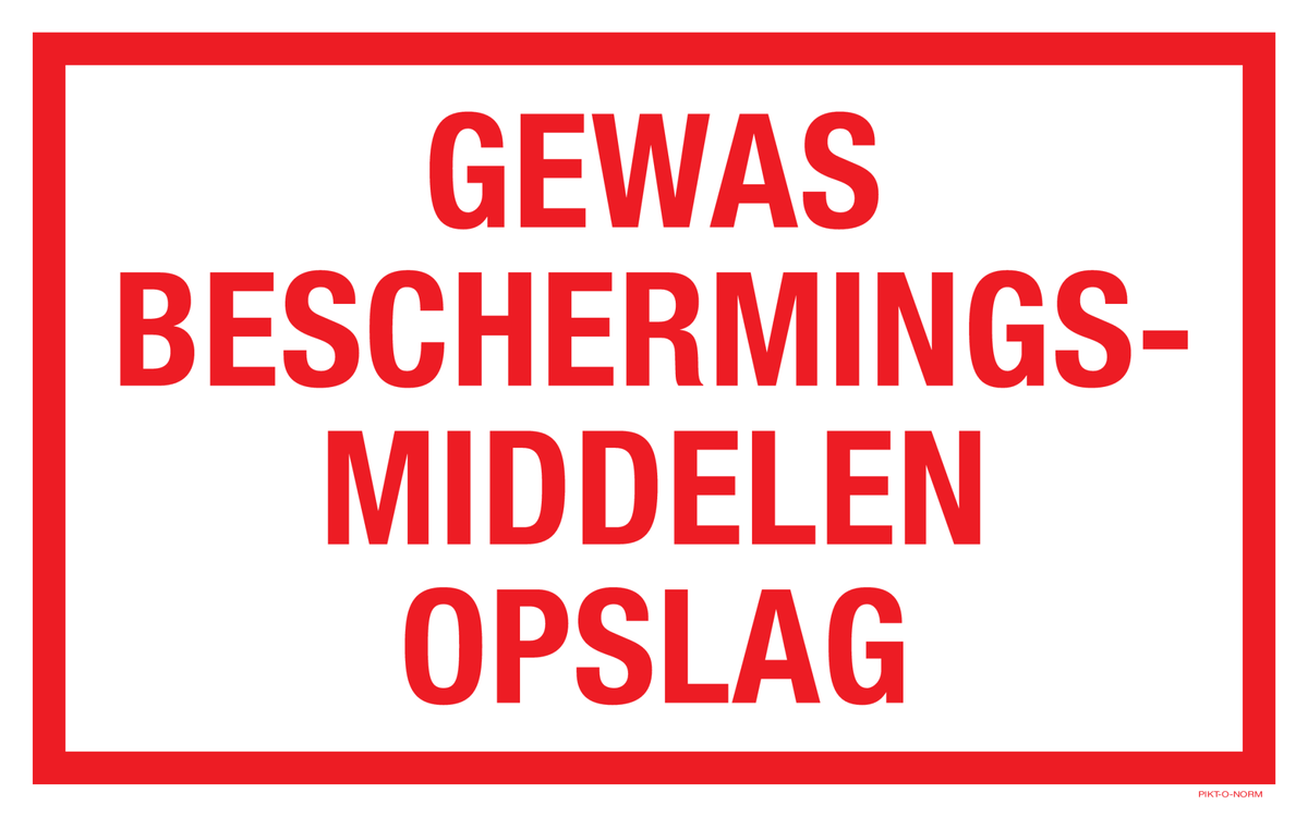 GEWAS BESCHERMINGSMIDDELEN OPSLAG