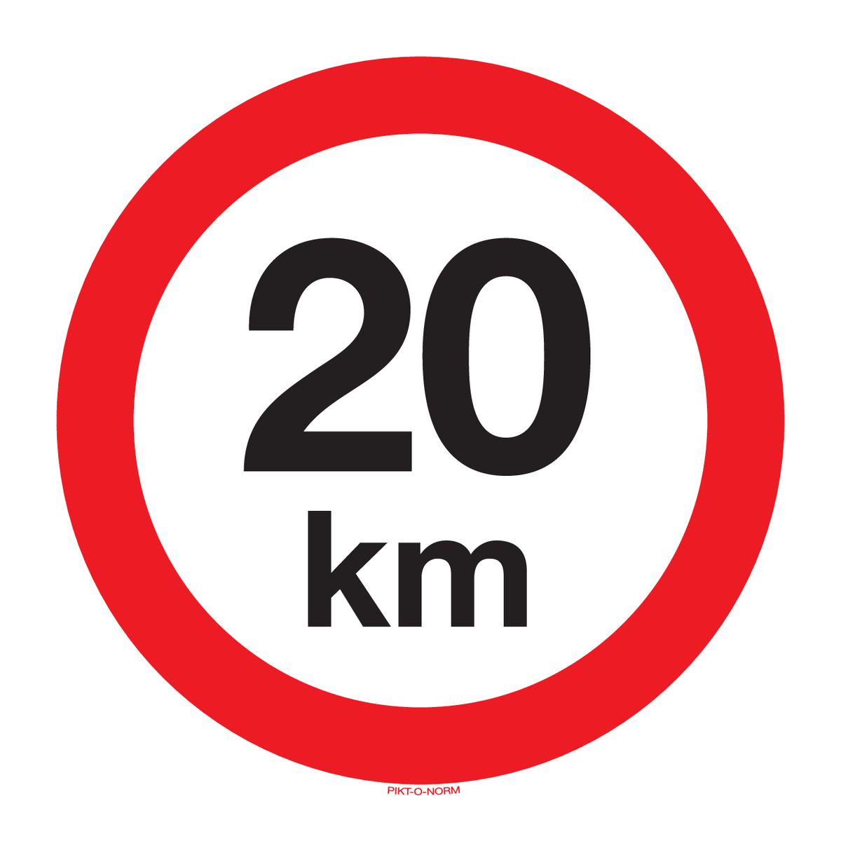 MAXIMUM SNELHEID 20 KM