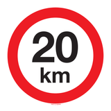 MAXIMUM SNELHEID 20 KM