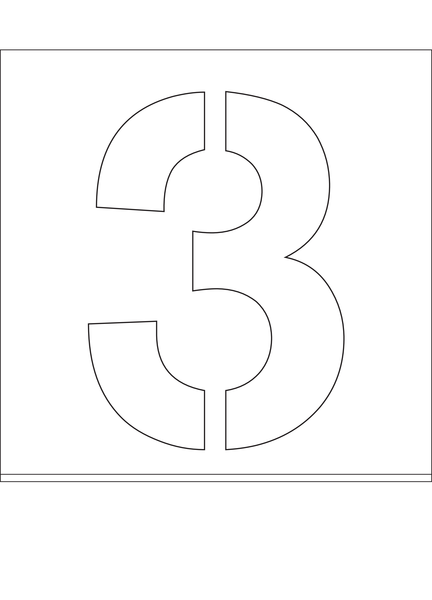 POCHOIR EN DIBOND 2MM, HAUTEUR 500MM