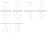 SET DE CHIFFRES 0-9, POCHOIRS