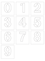 SET DE CHIFFRES 0-9, POCHOIRS