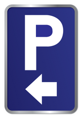 PARKING + PIJL NAAR LINKS