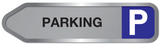 PARKING + PIJL NAAR LINKS