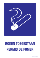 ROKEN TOEGESTAAN. PERMIS DE FUMER