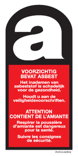 VOORZICHTIG. BEVAT ASBEST, ATTENTION...