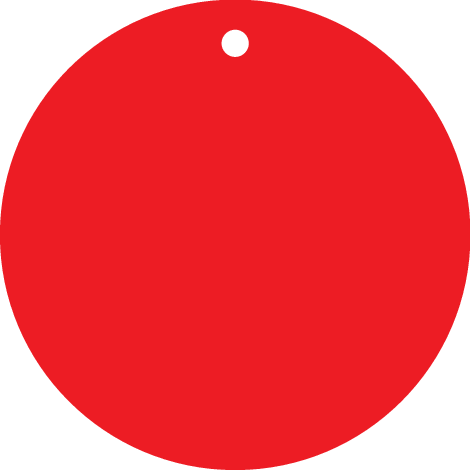 ETIQUETTES ROUGES, AVEC TROU Ø5MM