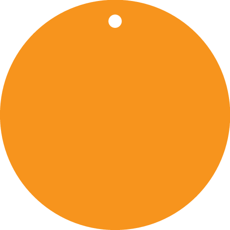 ETIQUETTES ORANGES, AVEC TROU Ø5MM