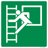 NOODRAAM MET VLUCHTLADDER  ISO7010-E016