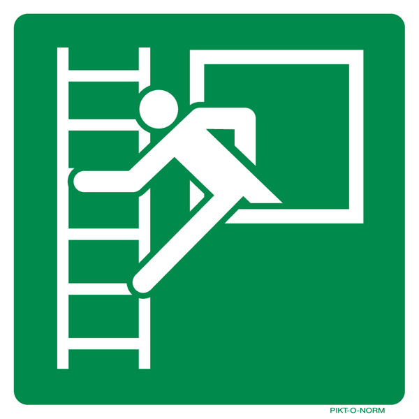 NOODRAAM MET VLUCHTLADDER  ISO7010-E016