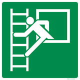 NOODRAAM MET VLUCHTLADDER  ISO7010-E016