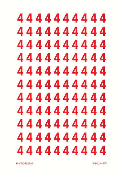 CIJFER 4 OP VEL