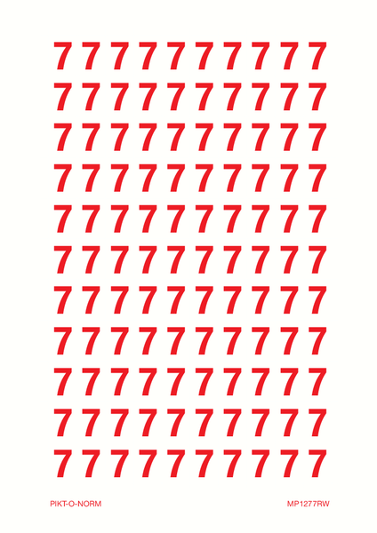 CIJFER 7 OP VEL