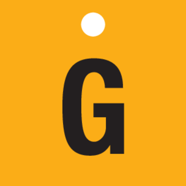 ZWARTE LETTERS OP POLYPROPYLEEN GEEL