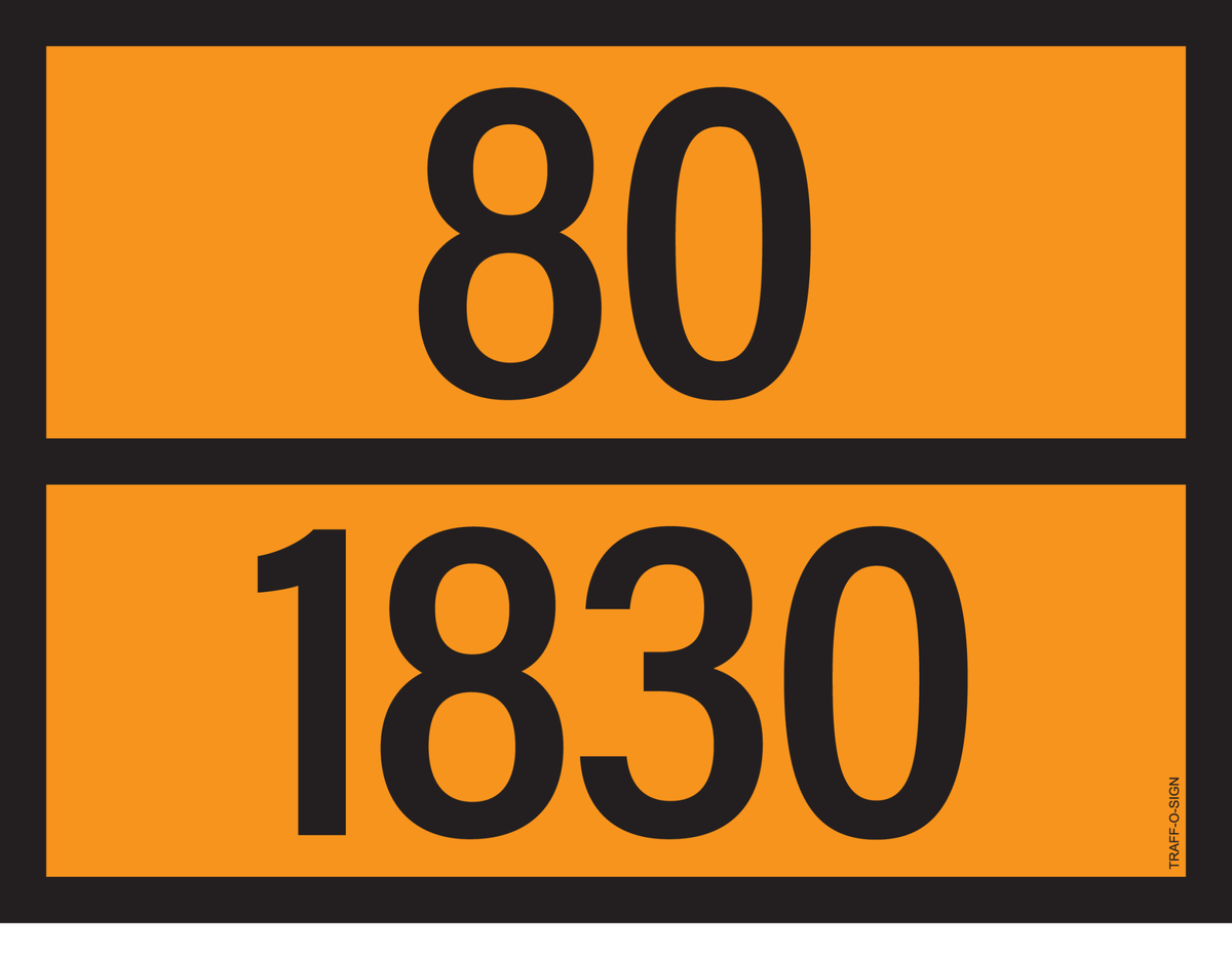 PANNEAU ADR AVEC CODE DE DANGER 80/1830