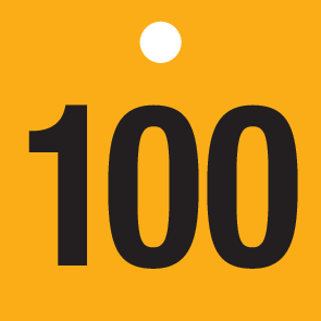 ZWARTE CIJFERS 51 tot 100 op PP. GEEL