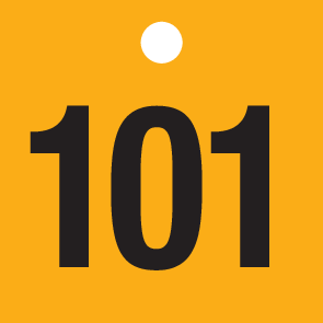 ZWARTE CIJFERS 101 tot150 op PP. GEEL