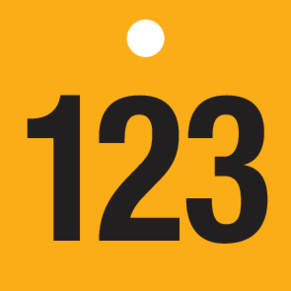 ZWARTE CIJFERS 101 tot150 op PP. GEEL