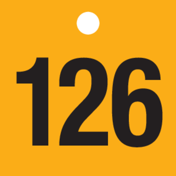 ZWARTE CIJFERS 101 tot150 op PP. GEEL