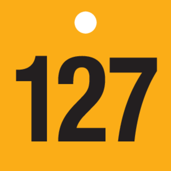 ZWARTE CIJFERS 101 tot150 op PP. GEEL