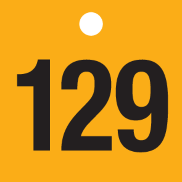 ZWARTE CIJFERS 101 tot150 op PP. GEEL