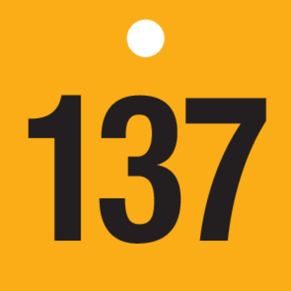 ZWARTE CIJFERS 101 tot150 op PP. GEEL