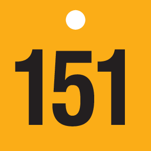 ZWARTE CIJFERS 151 tot 200 op PP.GEEL