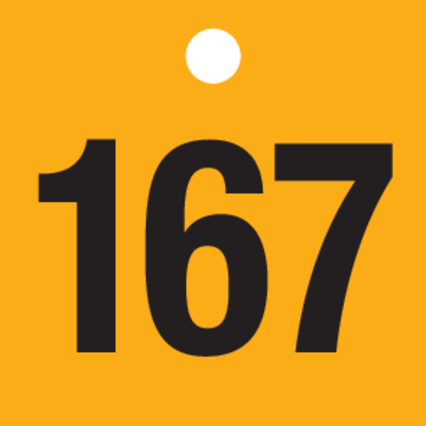 ZWARTE CIJFERS 151 tot 200 op PP.GEEL