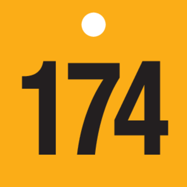 ZWARTE CIJFERS 151 tot 200 op PP.GEEL