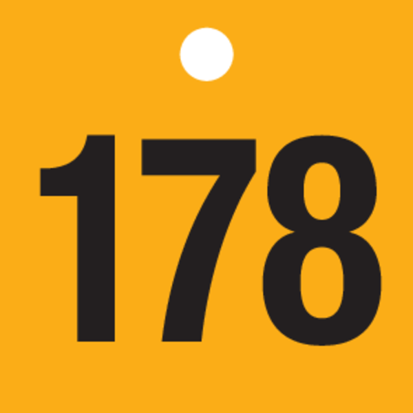 ZWARTE CIJFERS 151 tot 200 op PP.GEEL