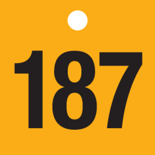 ZWARTE CIJFERS 151 tot 200 op PP.GEEL