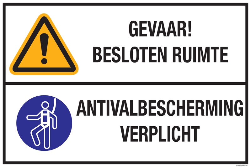 GEVAAR! BESLOTEN RUIMTE. ANTIVALBESC...