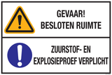 GEVAAR! BESLOTEN RUIMTE. ZUURSTOF...
