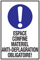 ESPACE CONFINE MATERIEL ANTI-DEFLAGRAT..