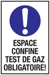ESPACE CONFINE TEST DE GAZ OBLIGATOIRE!