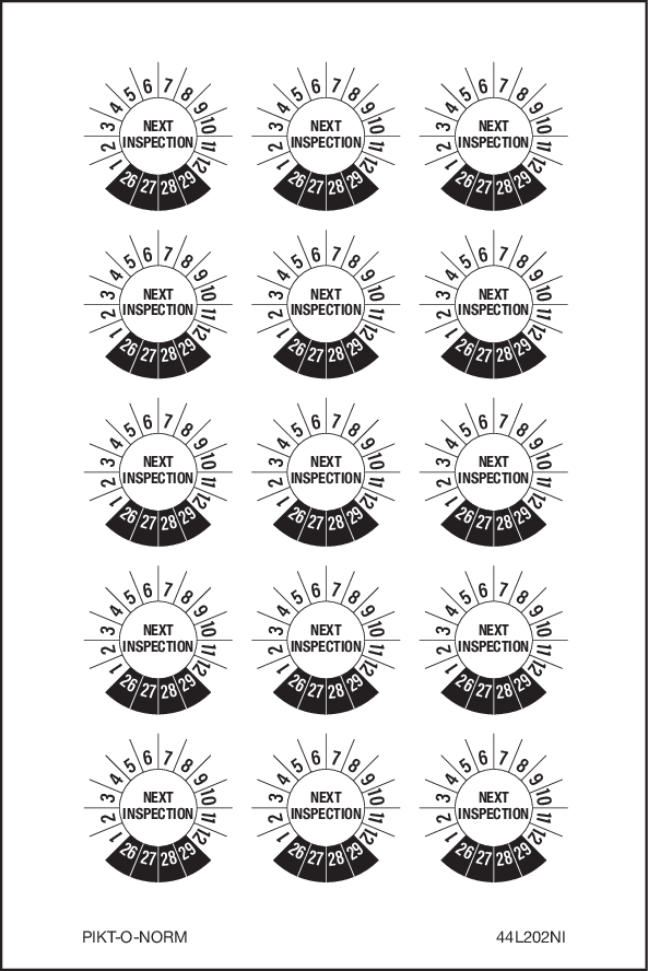 NEXT INSPECTION, PASTILLES CALENDRIER
