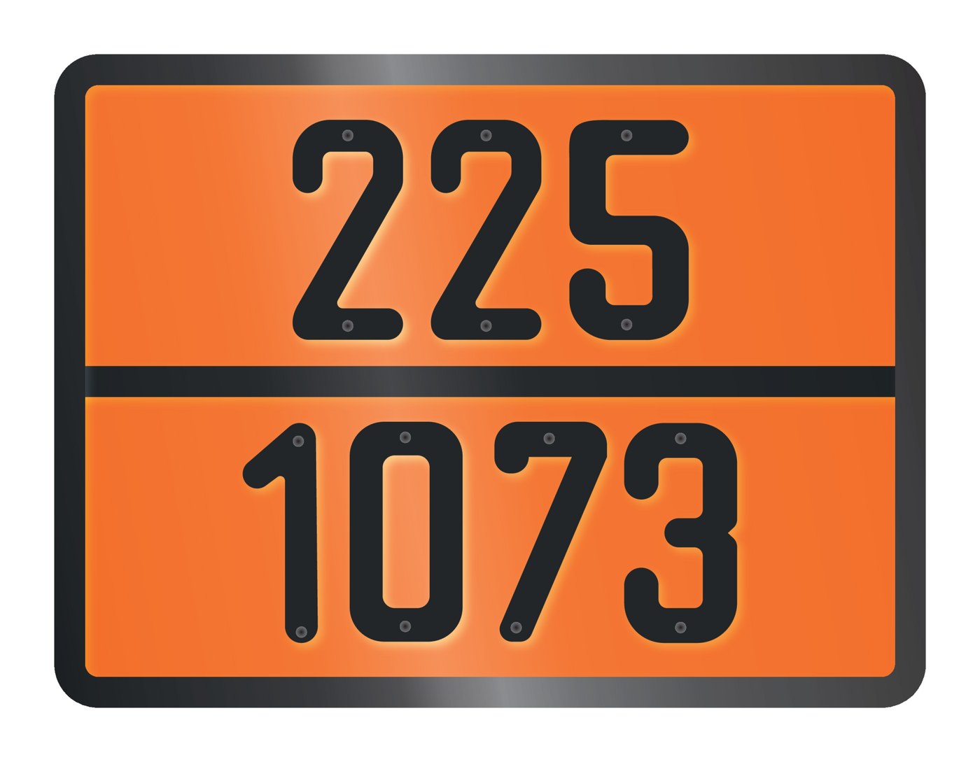 PANNEAU ADR AVEC CODE DE DANGER 225/1073