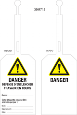 DANGER. DEFENSE D'ENCLENCHER & SLUITING