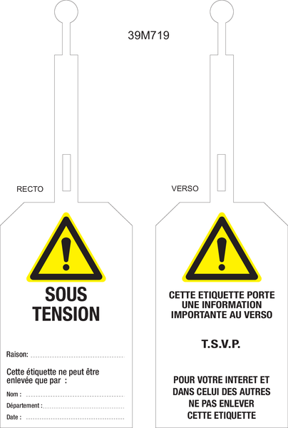 SOUS TENSION...LABEL MET SLUITING