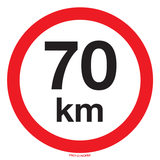 MAXIMUM SNELHEID 70 KM