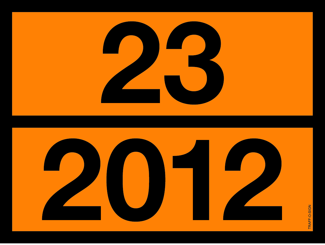 PANNEAU ADR AVEC CODE DE DANGER 23/1012