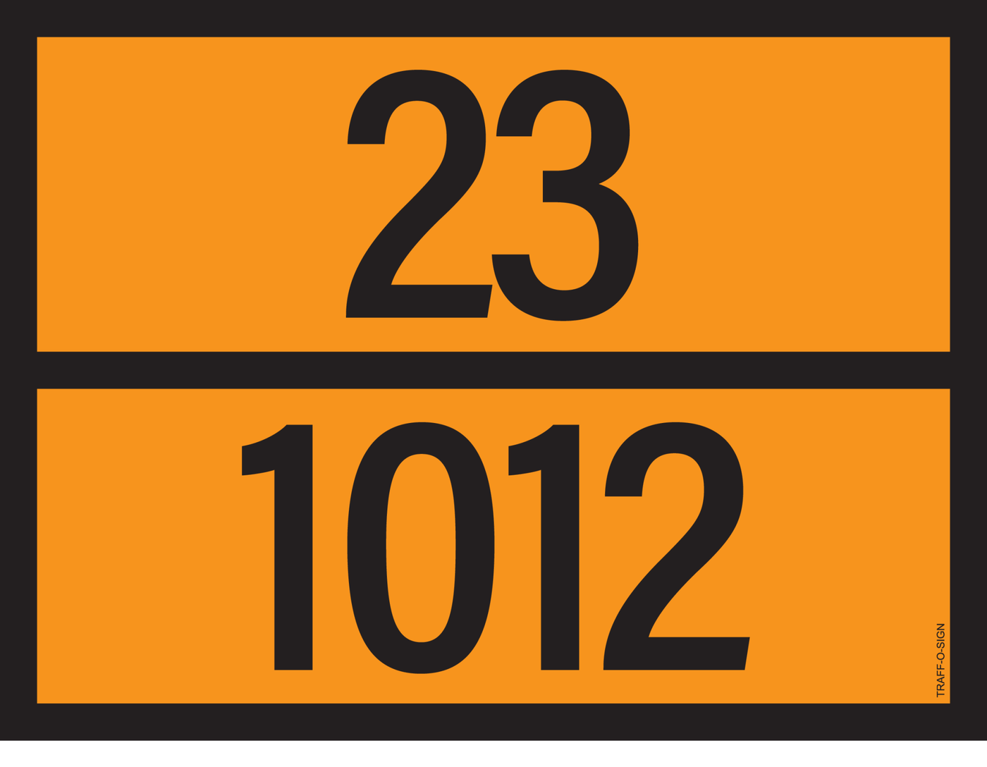 PANNEAU ADR AVEC CODE DE DANGER 23/1012