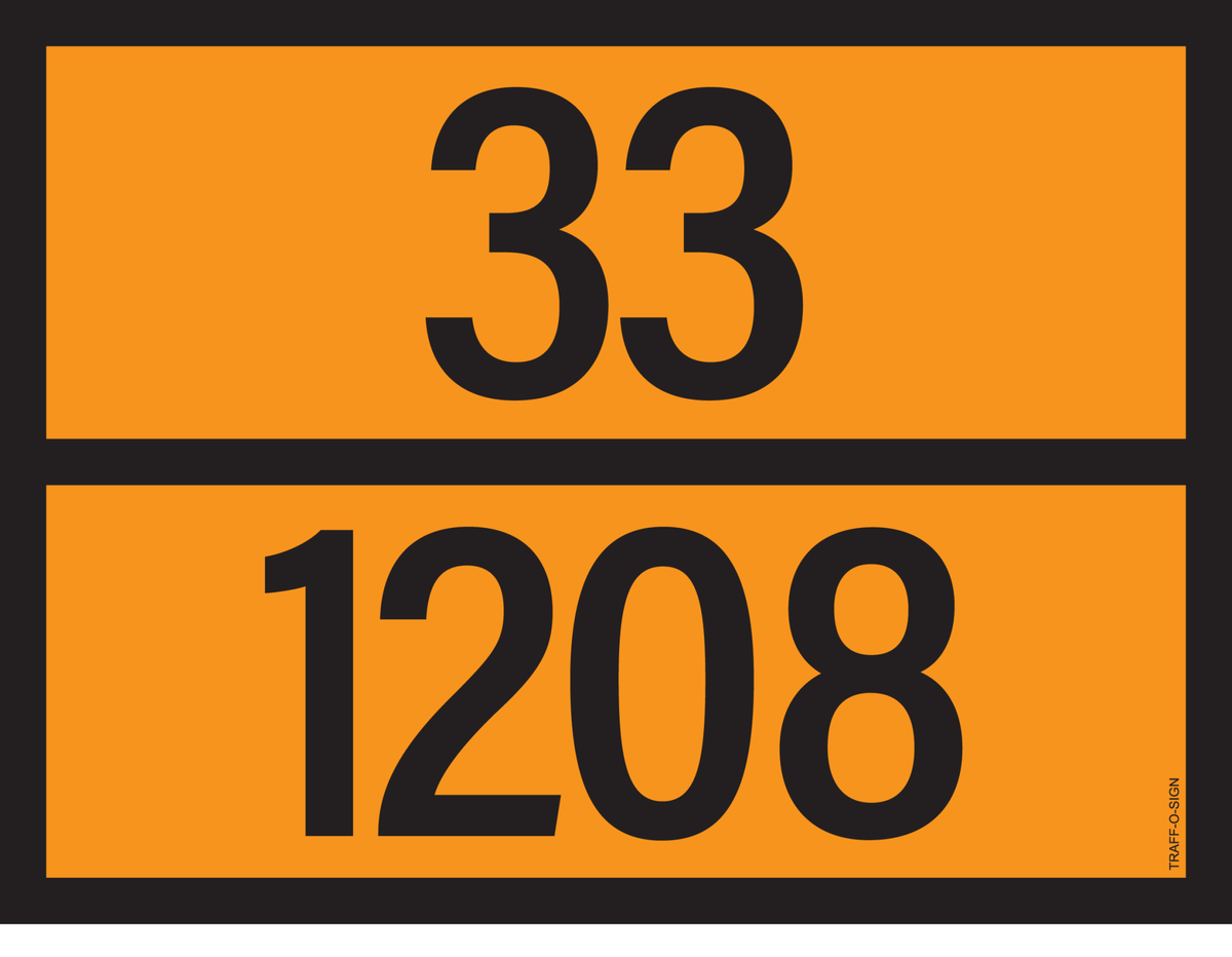 ADR BORD MET GEVARENCODE 33/1208