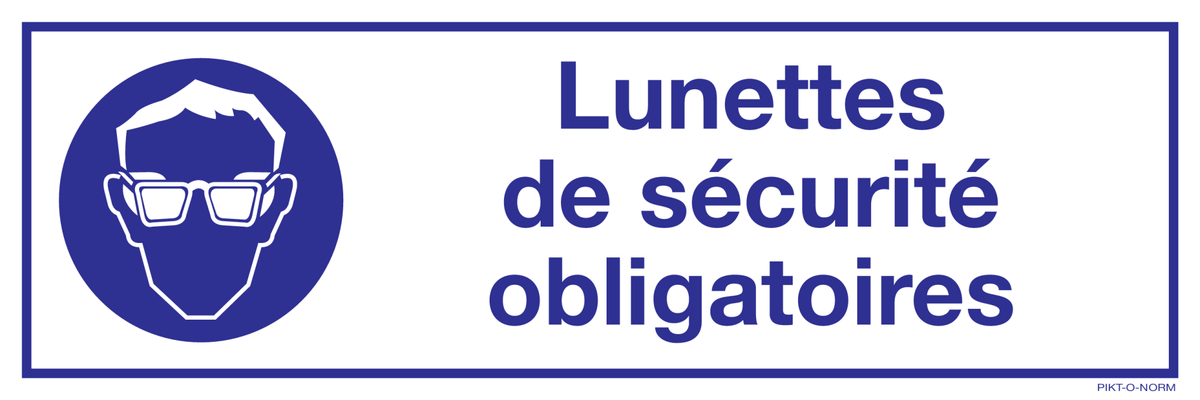 LUNETTES DE SÉCURITÉ OBLIGATOIRES