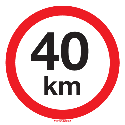 MAXIMUM SNELHEID 40 KM