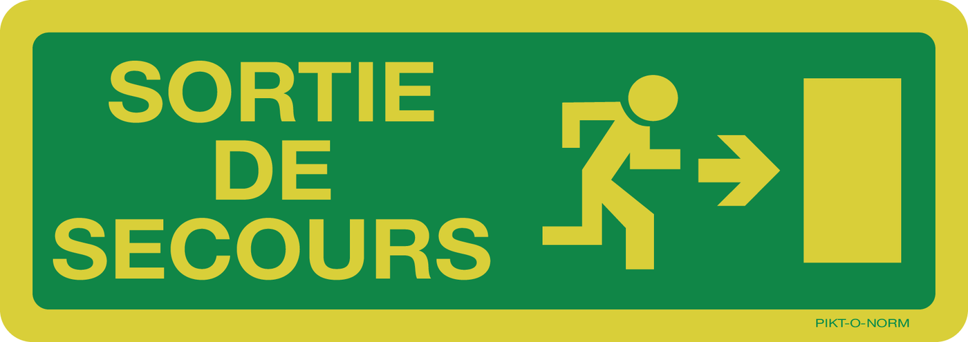 SORTIE DE SECOURS, NAAR RECHTS
